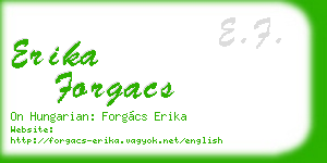 erika forgacs business card